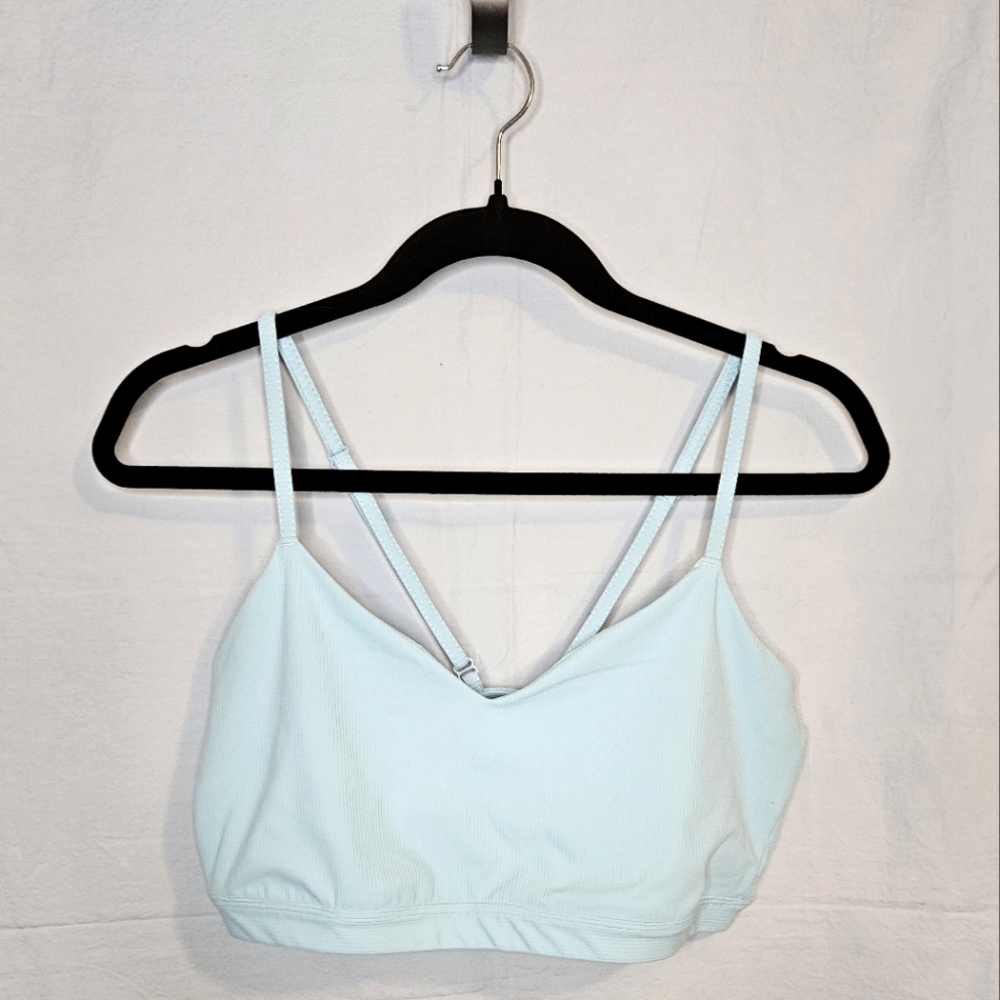 All In Motion Fine Rib Bra In Blue Denim - Size L